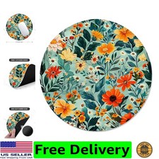 Round Mouse Pad with Stitched Edge -Textured Waterproof Non-Slip Rubber Base ... picture