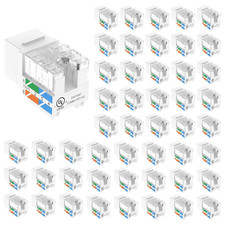 UL Listed Cat6 RJ45 Keystone Jacks UL Listed 50-Pack, 10 Gbps picture