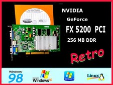 RETRO✔️ WINDOWS 98 XP 2000✔️256MB DDR1 PCI Video Card - Tested✔️GeForce FX5200 picture