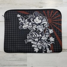 Disney Mickey Mouse Laptop Sleeve Soft Zip Up 15 inch Brown Black Comic Interior picture