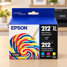 Genuine Epson 212XL T212XL-BCS Ink 4-Pack Black XL Color C/M/Y Exp 2027+ picture