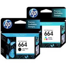 HP 664 Genuine Ink Cartridges Black TRI-COLOR & XL Deskjet Ink Advantage FRESH picture