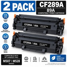 2 Pack CF289A 89A Compatible Black Toner Cartridge M507 M528 Printers Open Box picture