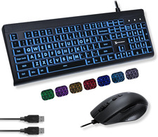 X9 Performance Wired Keyboard and Mouse Combo - Large Print Backlit Keys for Sen picture