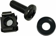 Pack of 50Pcs M6 Rack Mount Cage Nuts & Screws W/Washers - Square Clips Server B picture