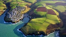 Landscape nature trees england uk coast sea waves cliff Custom Gaming Mat Desk picture