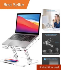 Portable Foldable Laptop Stand - Ergonomic Acrylic Riser for Comfort and Style picture
