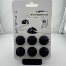 BlueLounge Cable Holders Black 6-Pack Peel & Stick Reusable Plastic picture