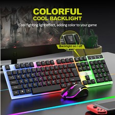 RGB Mouse & Backlit Keyboard, 104 Keys Floating Keycaps, Wired USB for Laptop picture