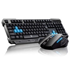 Keyboard Mouse Combos Waterproof Multimedia 2.4GHz Wireless Black picture