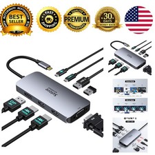 Selore USB C Docking Station Dual HDMI Monitor Adapter USB C Hub 3 Monitors picture