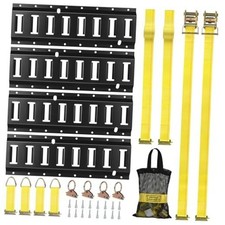 E Track Rail Tie-Down Kit 4 Rails & Accessories (16'' Tracks) for Trailers, picture
