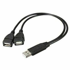 USB 2.0 A Male To 2 Dual USB Female Jack Y Splitter Hub Power Cord Adapter Cable picture