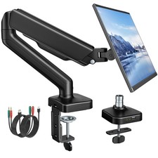 monTEK Single Monitor Arm with USB Ports for 17-32