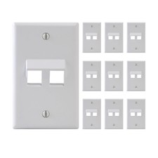ICC White Angled 2-Port Keystone Wall Plate 10-Pack picture