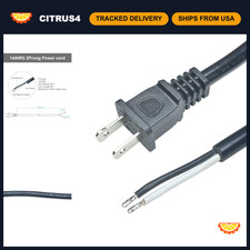 6ft 14 Gauge 2 Prong Polarized Replacement Power Cord - Heavy Duty Electrical Ca picture