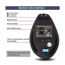 ZELOTES F-35B Wireless Gaming Mouse 2.4G+BT3.0+BT5.0 Three-mode Ergonomic V FTHQ picture