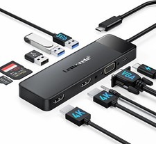 Docking Station USB C Hub 3*Display- 10 in 1, Lemorele USB C Dock 2*HDMI Adapter picture