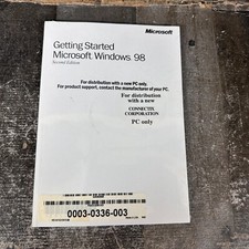Getting Started Microsoft WINDOWS 98 Second Edition CD KEY SEALED - NO DISC picture