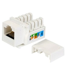 25/50/1000 Lot CAT6 Keystone Jack White Ethernet 110 Punch Down 8P8P RJ45 Cat6 picture