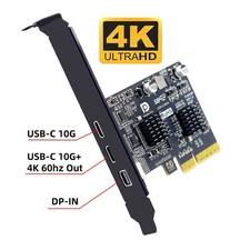 PCI-E 3.0 4X & Mini Displayport 1.4 to 2 USB C Video Graphics Expansion Card picture