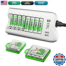 EBL AA AAA Battery Charger, 8 AA 2300mAh & 8 AAA 1100mAh NiMH, 2 USB Ports C808U picture