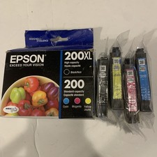Epson T200XL-BCS 200 Black and Color Ink Cartridges Open Box Zy picture