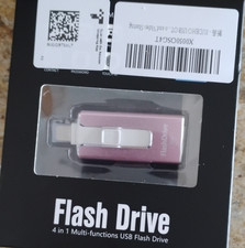 4 in 1 Multi-Function USB Flash Drive USB-C Lightning Micro USB Pink 128GB-512GB picture