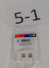 Leviton 49910-SW2 White 2-Port Modular Furniture Faceplate with ID Window NIP picture