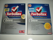 Turbotax 2008 Deluxe (Federal only) with 2009 Deluxe & State. Sealed new boxes. picture
