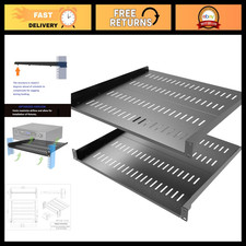 2 Pack Adjustable Vented 1U Server Rack Shelf, Fits 16-20