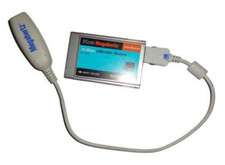 3Com Megahertz PCMCIA Ethernet LAN PC Card with XJACK 3CXEM5556B w Dongle Cable picture