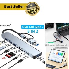 USB C Docking Station 8-in-1 Multiport Adapter with SD TF Card Reader, Audio picture