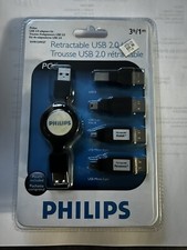 Philips Retractable USB 2.0  5 Kit Pouch Included 3ft/1m New With Tags picture