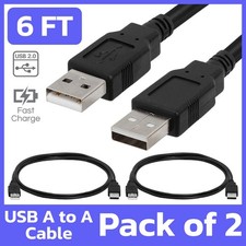2 Pack High-Speed USB 2.0 Cable 6 ft USB-A Male to Male Cord Printer Hard Drive picture
