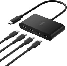 Connect USB-C to 4-Port USB-C Hub, Black picture
