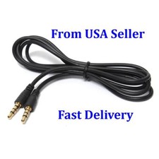 3 Lot 3ft  4-Pole 3.5mm Male to 3.5mm Male Gold Stereo Audio Headphone Cable USA picture