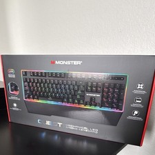 Monster Quest RGB Mechanical Gaming Keyboard 104-Key Black Aluminum English picture