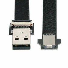 CY USB 2.0 Type-A Male to USB-C Type-C Male Data Flat Slim FPC Cable Up Down picture