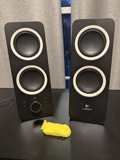 ❤Logitech Z200 Multimedia Stereo Desktop Speakers Black White 3.5mm Aux AC Power picture