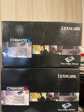 LOT of 2  Lexmark  Toner C746A1CG Cyan,  C746A1MG Magenta - sealed boxes picture