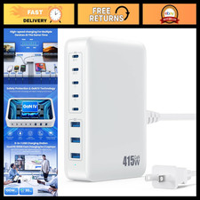 8-Port USB C Charger 415W GaN Fast Charging Station Hub, Dual PD 100W Adapter fo picture