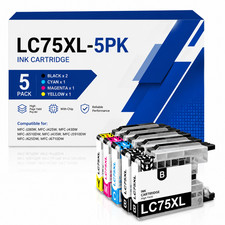 LC75XL 5PK 2BK 1CMY Ink Cartridge for MFC-J430W J625DW J6510DW J6910DW J280W picture