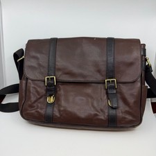 Fossil MBG9153 Estate Leather Messenger Bag Brown Laptop Crossbody picture