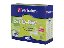 Verbatim 700MB 12X CD-RW 10 Packs Slim Jewel Case Disc Model 95156 picture