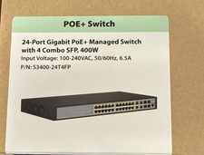 NEW FS S3400-24T4FP 24-Port Gigabit PoE+ Managed Switch 4 Combo SFP 400W picture