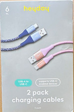 heyday 2-Pack Braided USB-A to USB-C Cables 6 ft fast charger picture