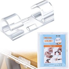 50 Pcs Self Adhesive Cable Management Clips Cable Organizers Sticky Wire Clip... picture