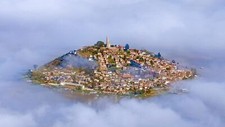 Landscape architecture city building mist mexico island Custom Gaming Mat Desk picture