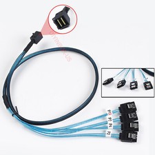 1-4pcs Mini SFF 8643 36pin to Mini 4X SATA 7Pin HD Reverse Breakout Cable 12Gb/s picture